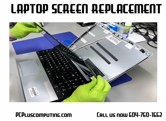 laptop screen replacement by pc plus computing in surrey,bc